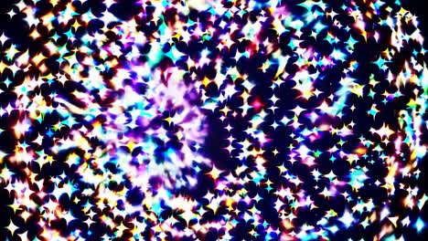 animated colorful stars are swirling and rotating, creating a magical and festive atmosphere against a dark background, ideal for celebrations, holidays, or special events