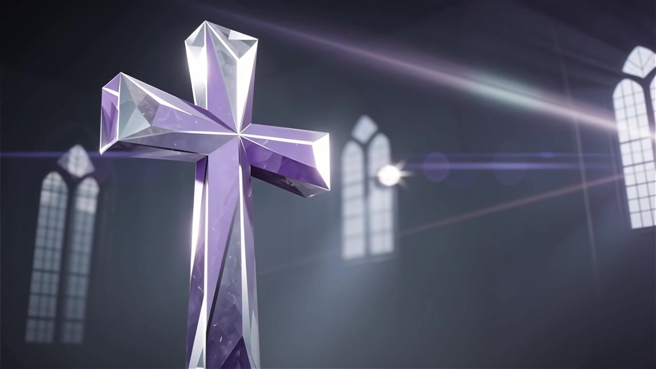 Christian Cross Heavenly Light Worship Background