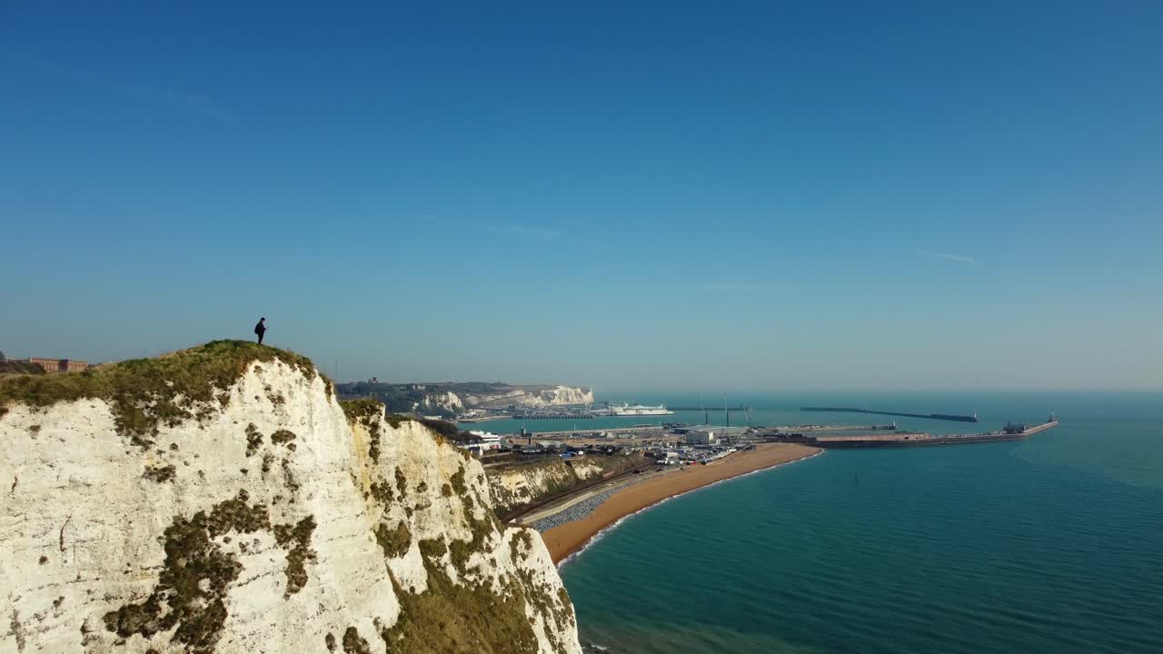 View of the White Cliffs of Dover and the sea