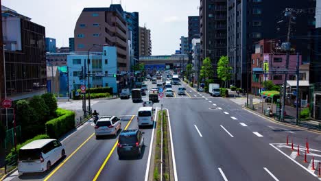 a timelapse of the traffic jam at the urban street in tokyo long shot