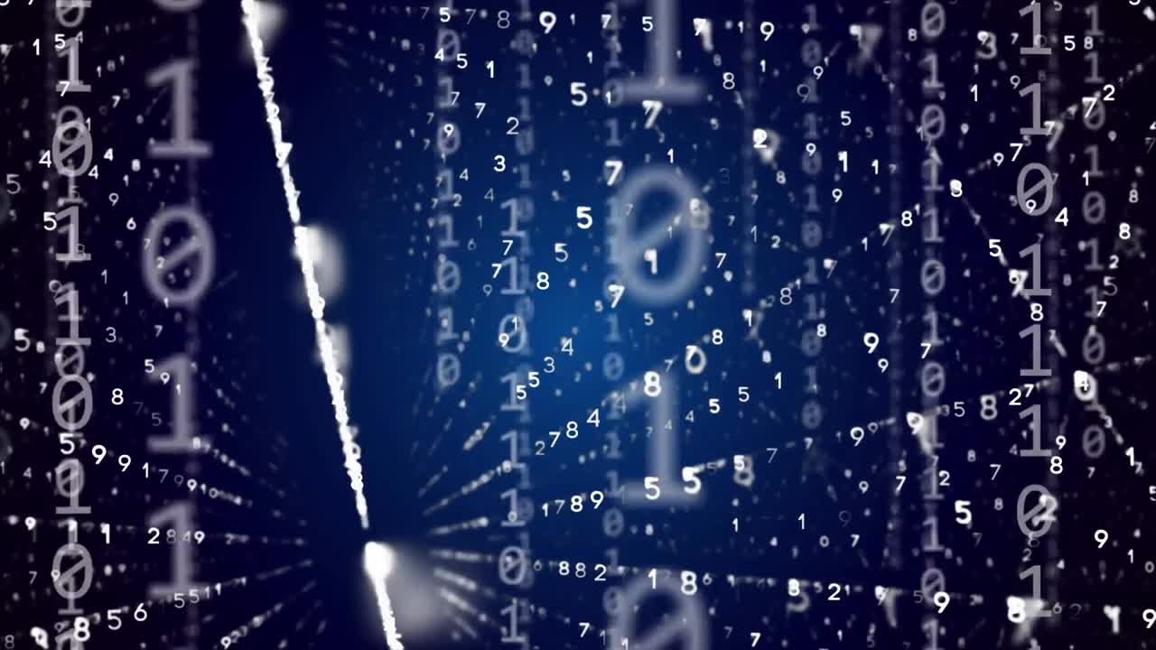 Animation of binary coding and data processing