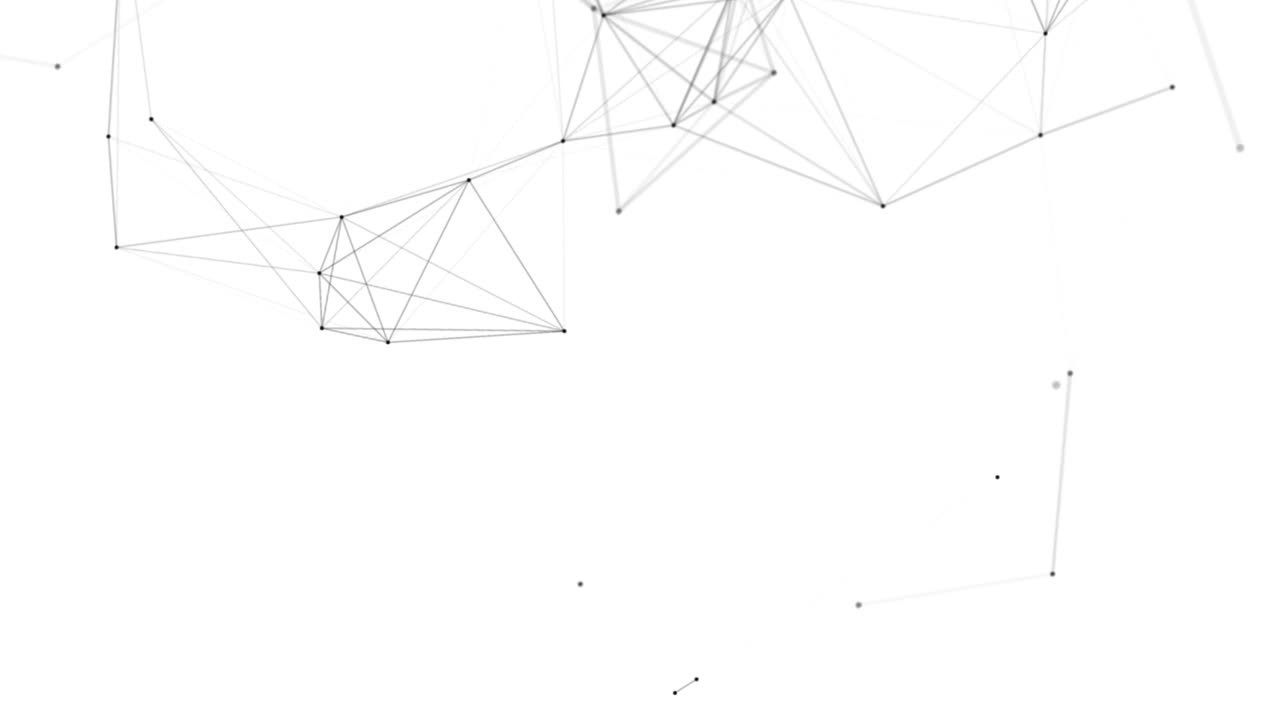 Plexus fantasy abstract technology. Abstract geometric background with moving lines, dots and triangles. Science. Medicine and technology. Loop animations