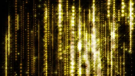 3d rendering of golden rain. computer generated beautiful background from stars, sparkles and garlands