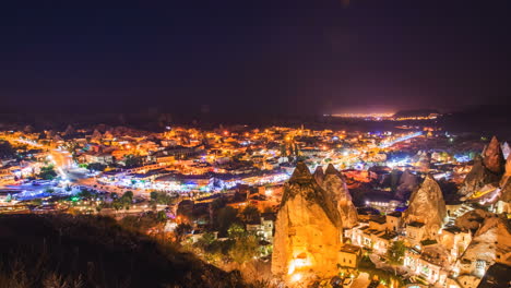 night view of cappadocia, turkey