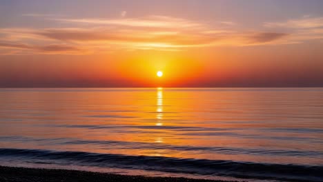 vibrant sunset over a calm ocean