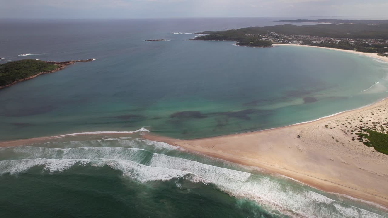 Fingal Bay And Beach In New South Wales, Australia - Aerial Drone Shot