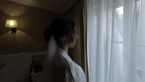 bride getting ready for wedding
