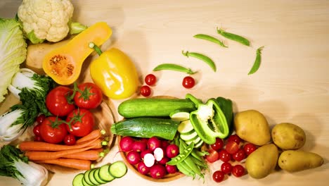 assorted vegetables arranged neatly on a table