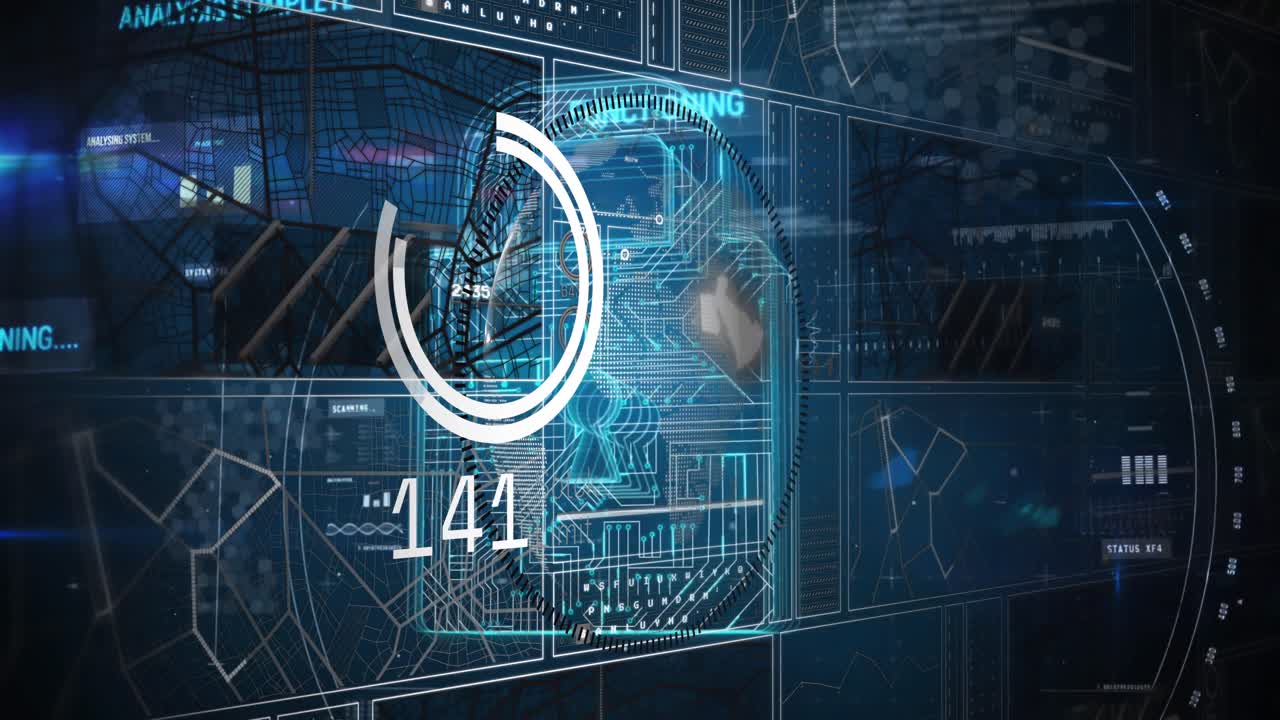 animación del candado de seguridad en línea y procesamiento de datos