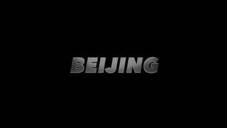 beijing china fill and alpha 3d graphic, swivel text effect with brushed steel text