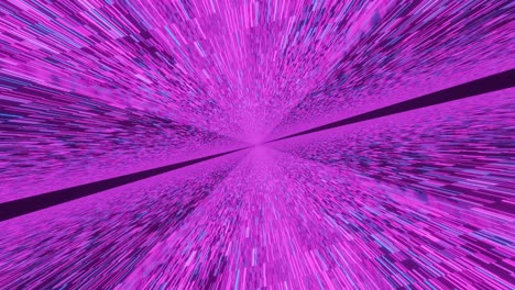 Computerized-animation-of-moving-fast-through-purple-space-tunnel-with-numerous-fast-moving-minute-particles