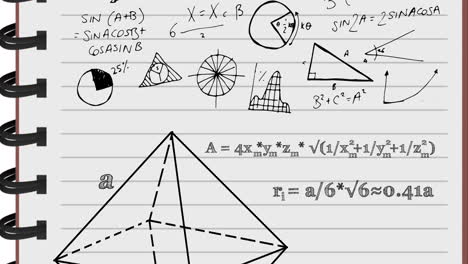 animación de ecuaciones matemáticas que se mueven sobre fondo blanco