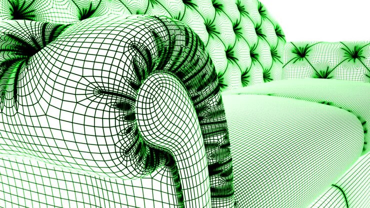 Mesh of the sofa. Looping footage has 4K resolution.