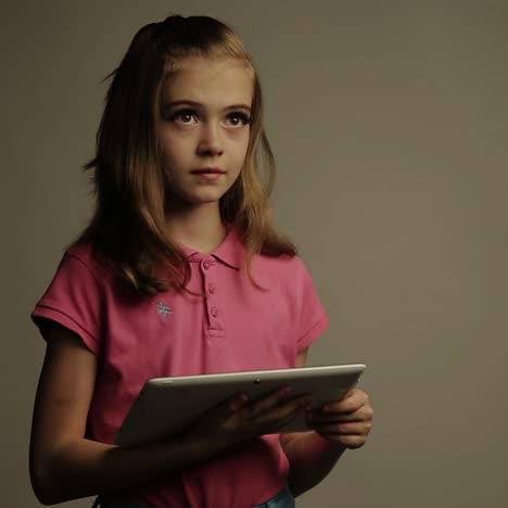 girl using a digital tablet