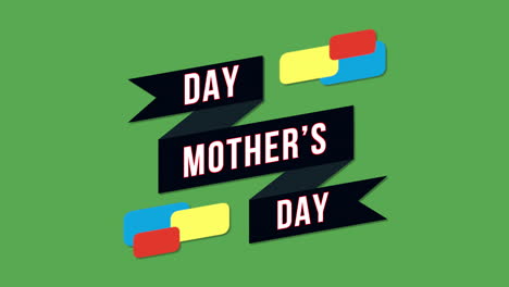 Mothers-Day-with-colorful-shapes-and-ribbon-on-green-gradient