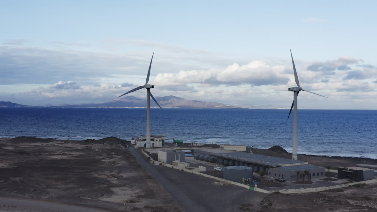 Coastal Wind Farm on Island