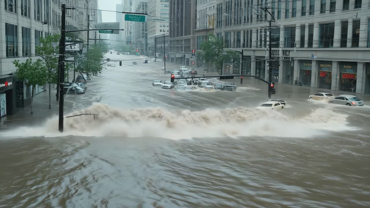Flooding in a City Street