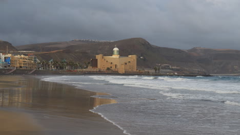 Panoramic-shot-of-the-Alfredo-Kraus-Auditorium-located-in-the-city-of-Las-Palmas