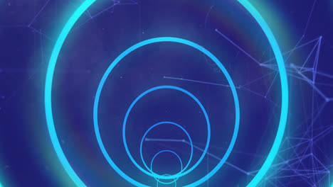 animation of circular tunnel with connected dots over black background