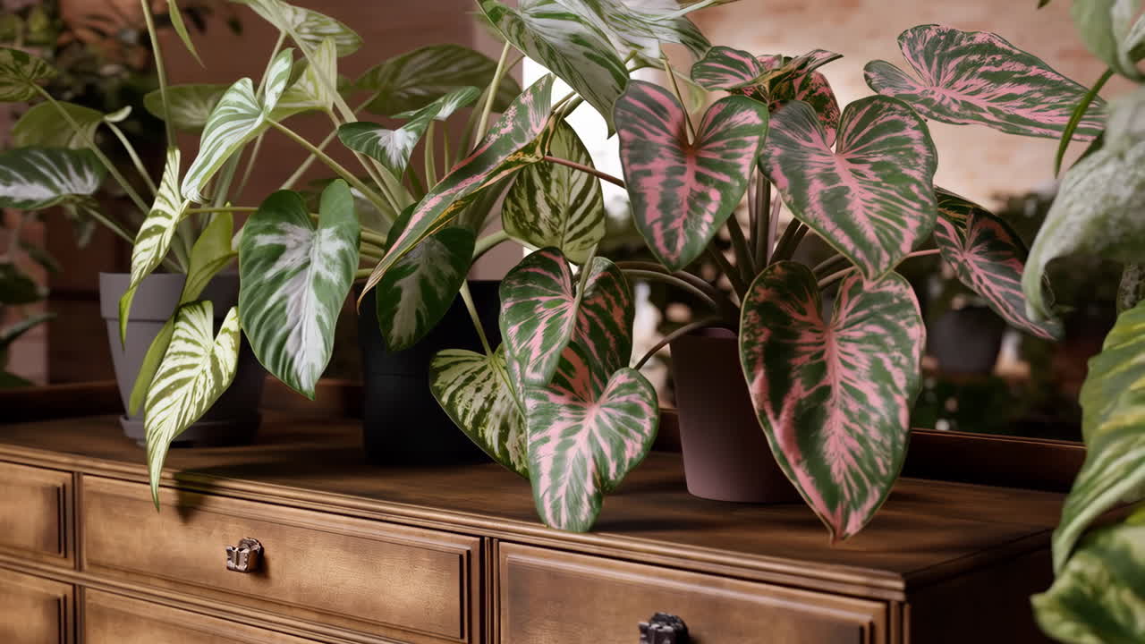 Houseplants on a desk