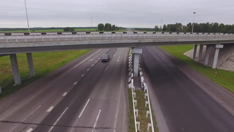 aerial view highway junction.