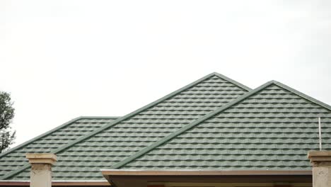 green ceramic tiles roofing exterior design, tilt down