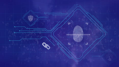 Animation of network of connections over fingerprint