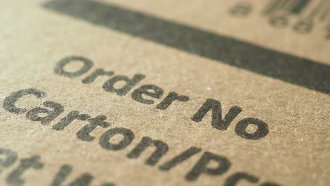 close-up of a cardboard box with shipping information