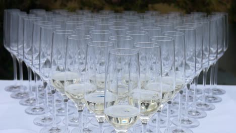 Champagne-glasses-are-beautifully-arranged-at-a-wedding-in-Switzerland