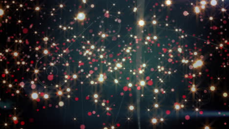 animación de puntos brillantes a través de una red de conexiones