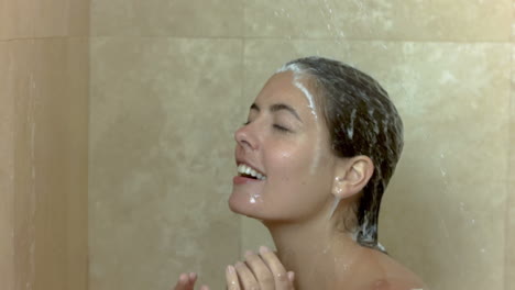 Woman-showering-in-slow-motion