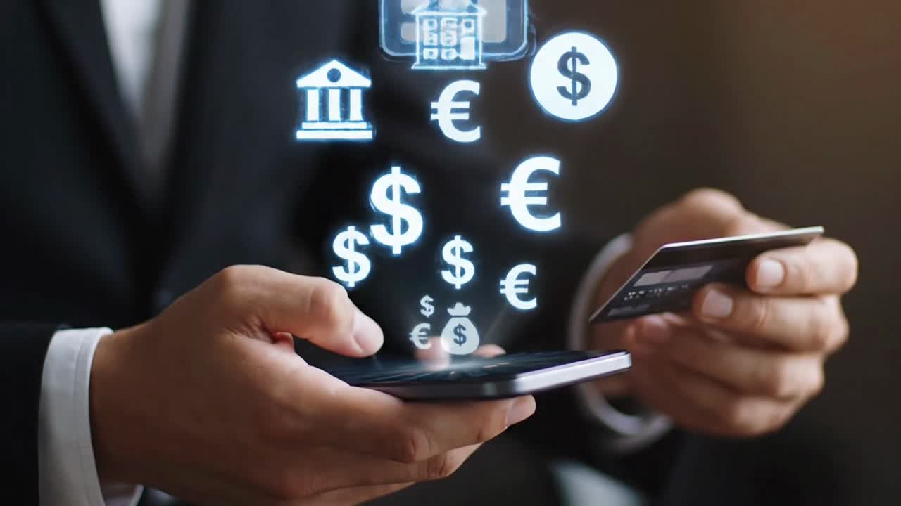 Man in a Suit Making a Secure Online Payment with Credit Card