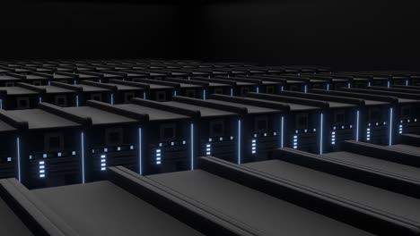 animation of lights flickering on servers in server room