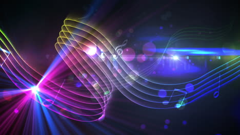 colourful abstract music design on black