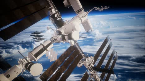 international space station in outer space over the planet earth