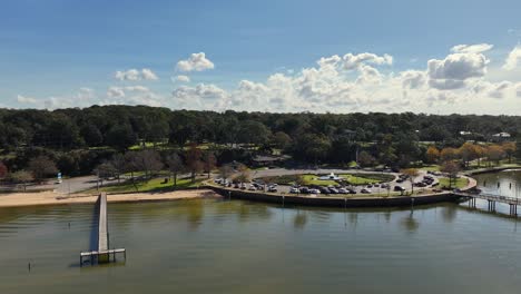 aerial view of fairhope marina
and pier