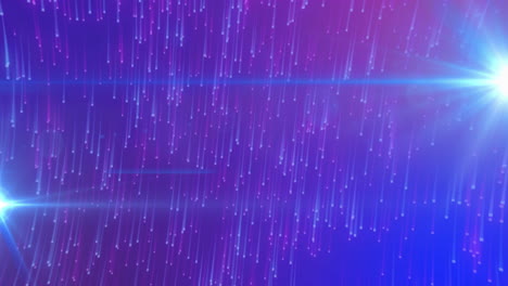 animation of blue light trails falling on blue background