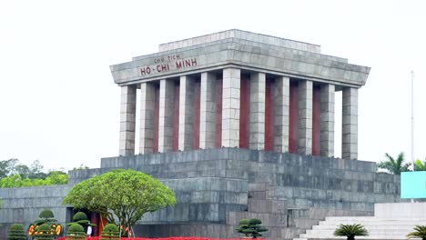 iconic mausoleum with surrounding greenery in hanoi