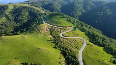 aerial drone footage of a romanian mountain road – transalpina