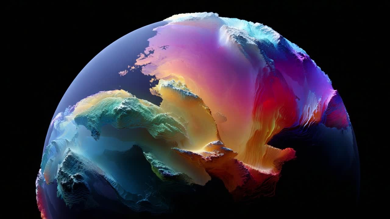 A Stunning Visual Representation of Planetary Surfaces with Vibrant Colors and Textures, Showcasing the Beauty of Abstract Earth-like Landscapes in a Cosmic Setting