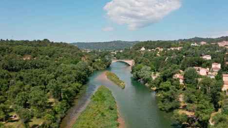 Stone-bridge-over-the-Verdon-river-sunny-day-Greoux-les-Bains-France-Provence