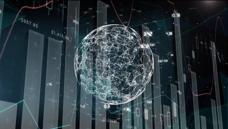 animación de datos financieros y gráficos en todo el mundo con conexiones