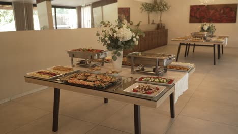 elegant buffet table with delicious food
