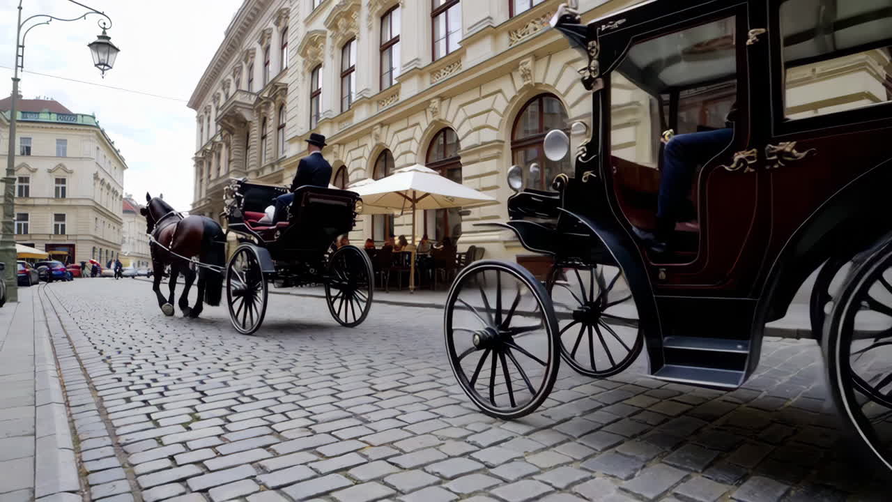 Carrozza a cavalli in una città europea