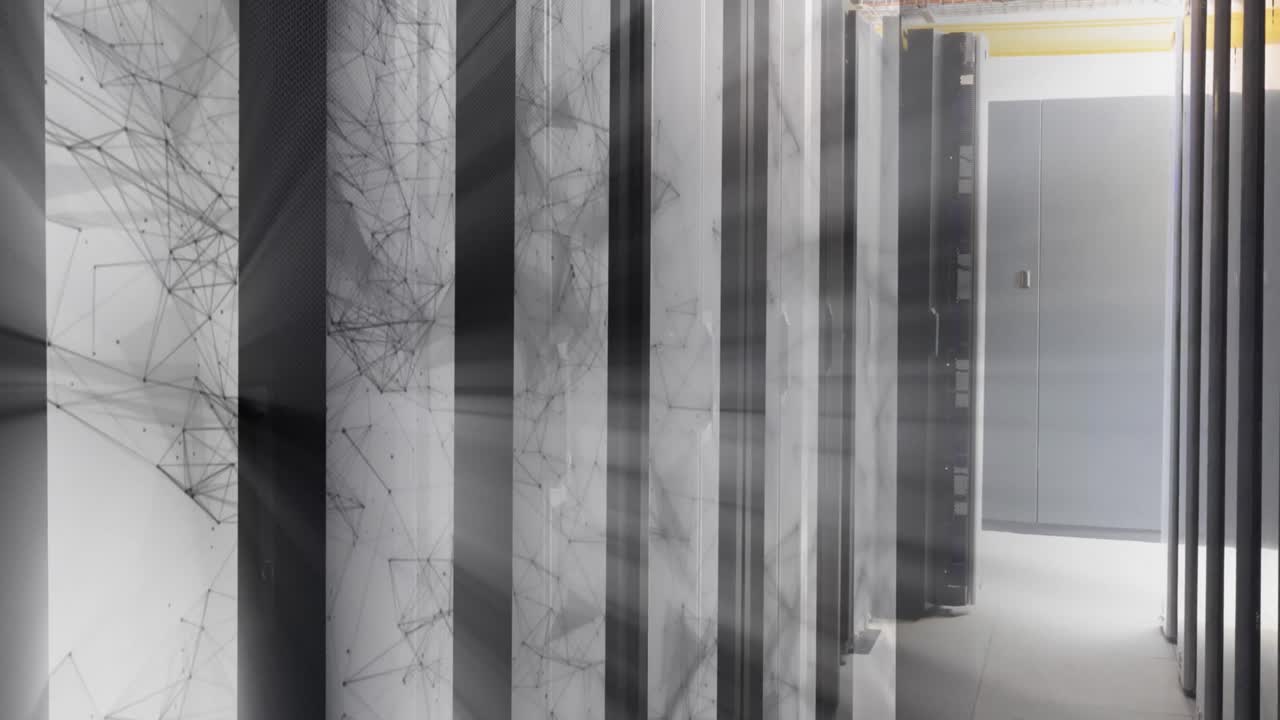 animación de formas que se mueven sobre la sala del servidor