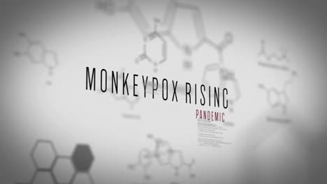 animation of monkeypox rising text over data processing