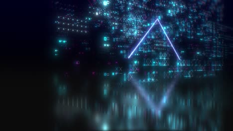 animación de fondo de neón futurista. fondo de interfaz digital. movimiento en bucle