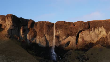 stunning symmetrical shot of a unique waterfall