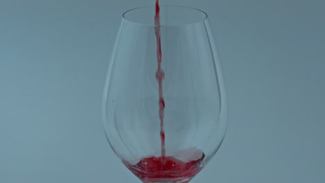 streaming spirituous luxury liquid indoors closeup. red drink filling wine glass