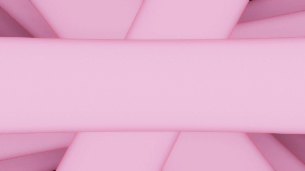 Döngü, pastel pembe tonlarında dönen çizgiler, ortada afiş alanı, siyah arka plan üzerinde soyut 3D nesne, 4K